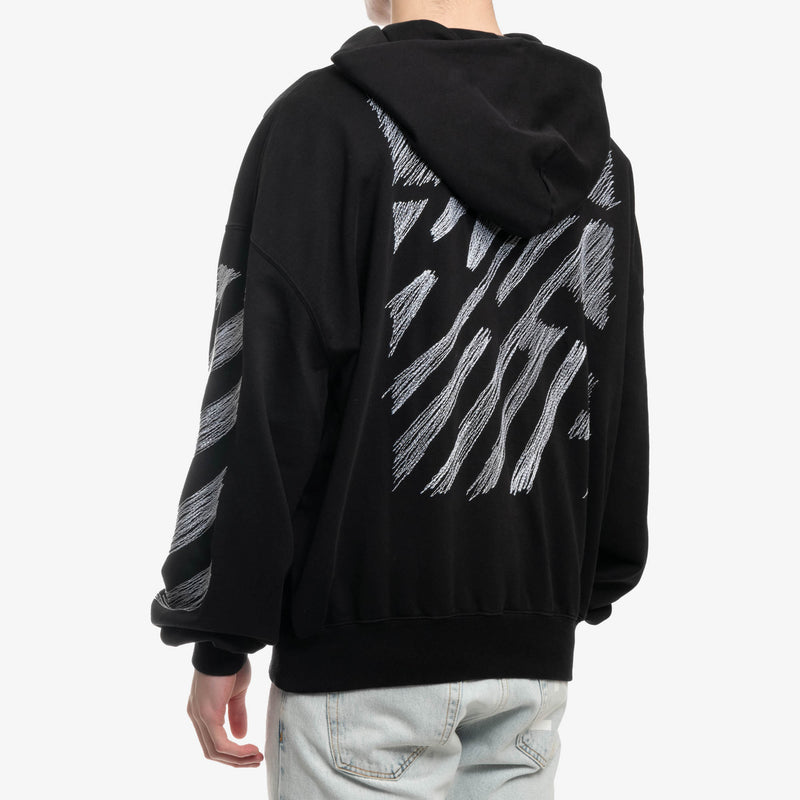 Off-White c/o Virgil Abloh Scribble Diag Full Zip Hoodie in White for Men