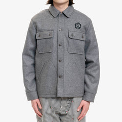 KENZO - Wool Blend Overshirt in Anthracite