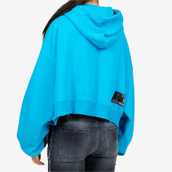 Unravel Project Ben Taverniti Womens Chopped Hoody in Blue